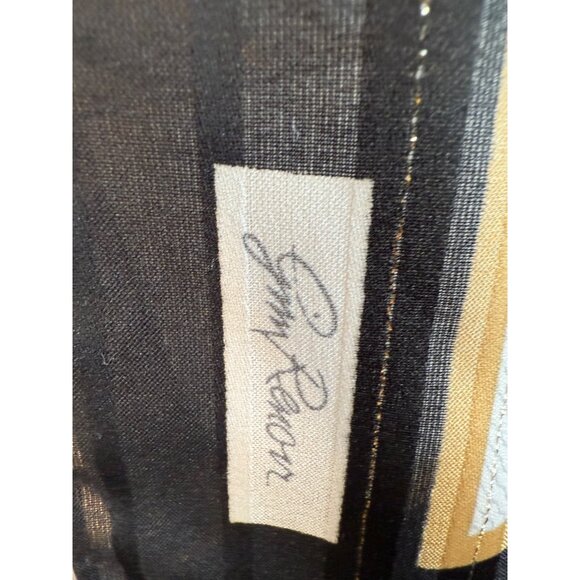 Vtg jim Renor Geometric Silk Square Scarf Black/Gold/White Retro luxury Italy - Picture 10 of 10